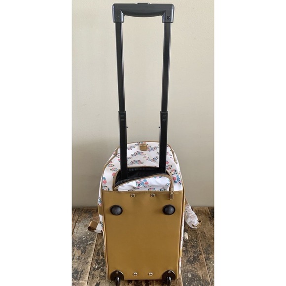 Bioworld Disney Mickey Mouse Rolling Duffle Bag 20" Carry On Travel Floral NWT - Picture 8 of 16